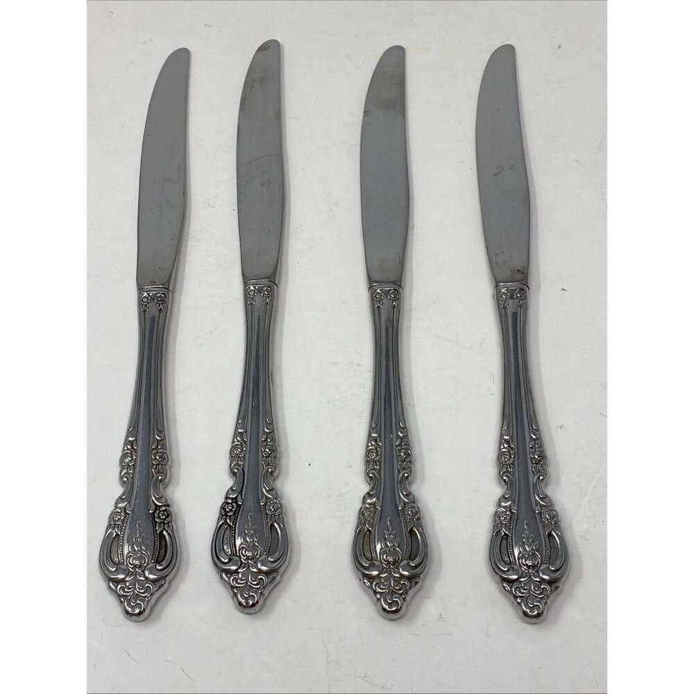 Oneida Community Brahms Stainless Dinner Knives Set Of 4 Flatware